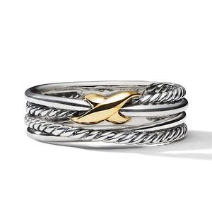 David Yurman NEW X Crossover Ring with 18K Gold, size 8.5